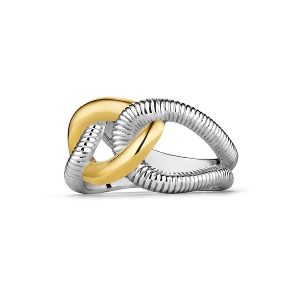 NWT Judith Ripka Fine Jewelry Interlocking Eternity Ring with 18K Gold - 6 - Picture 14 of 15